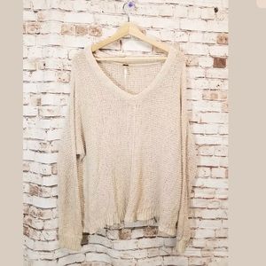 Free People Loose fit Open Knit v-neck Sweater